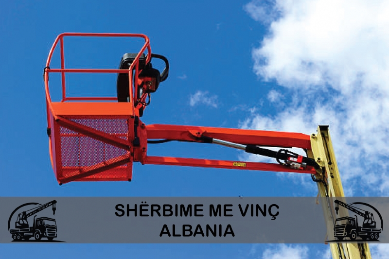 Sherbime me vinc per vendosje tubash aspirimi, Sherbime me vinc me kosh per shtylla elektrike, Vinc me Kosh per punime te ndryshme, Sherbime me vinc me kosh ne shkozet, Sherbime me vinc me kosh per punime ne lartesi